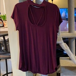 Maroon shirt with cute front